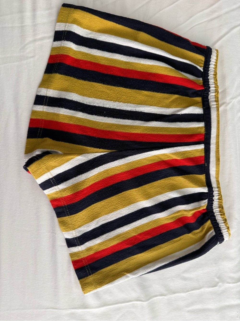 Urban Outfitters Striped Knit shorts in Mustard, Black, Red, White